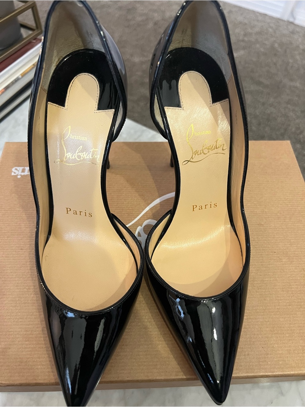 Christian Louboutin Black Patent Iriza 100 Pumps - Picture 2 of 6